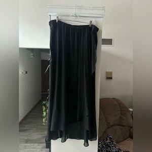 Alex Evenings NWT Womens Plus Size 1X Black Sheer Overlay Maxi Skirt Paty